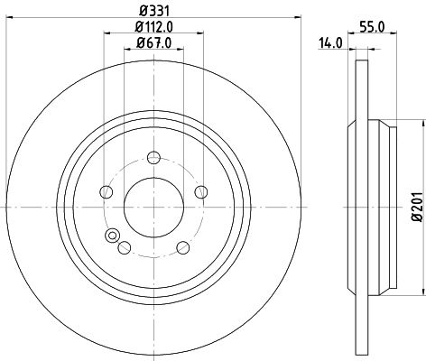 HELLA PAGID stabdžių diskas 8DD 355 122-091